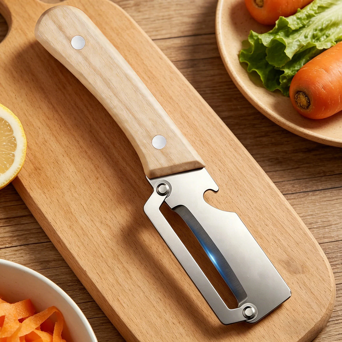 Stainless Steel Peeler Wooden Handle – Fruit & Veg Tool