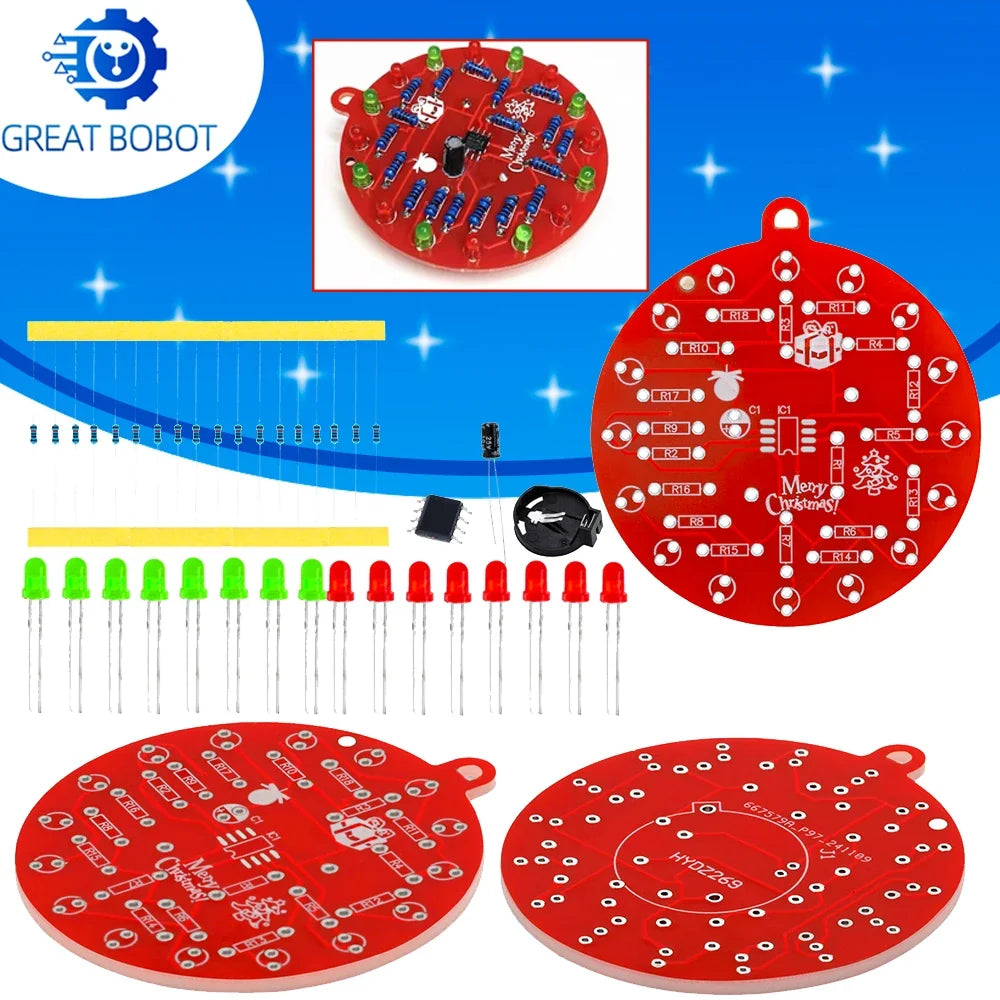 NE555 Timer Module Dual-Color Flashing LED DIY Soldering Kit