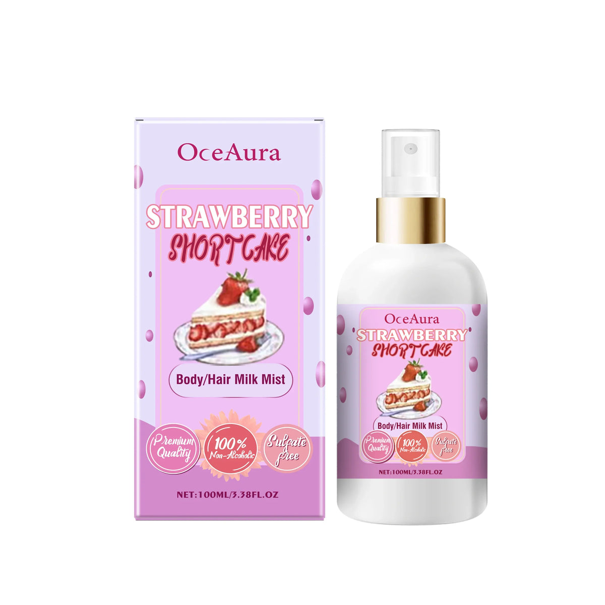 OceAura Strawberry Body Spray | Moisturizing Fragrance Mist 100ml