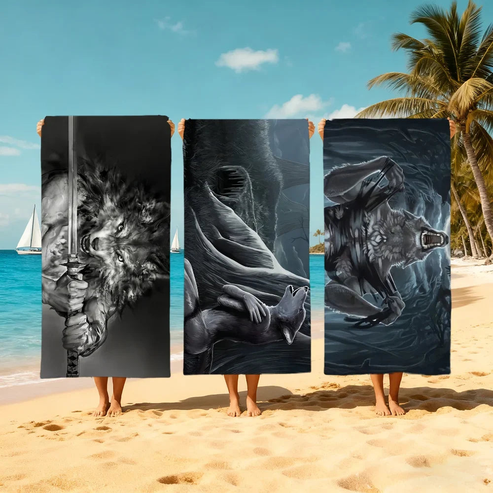 Wolfman Quick-Dry Beach Towel | Soft, Lightweight & Absorbent