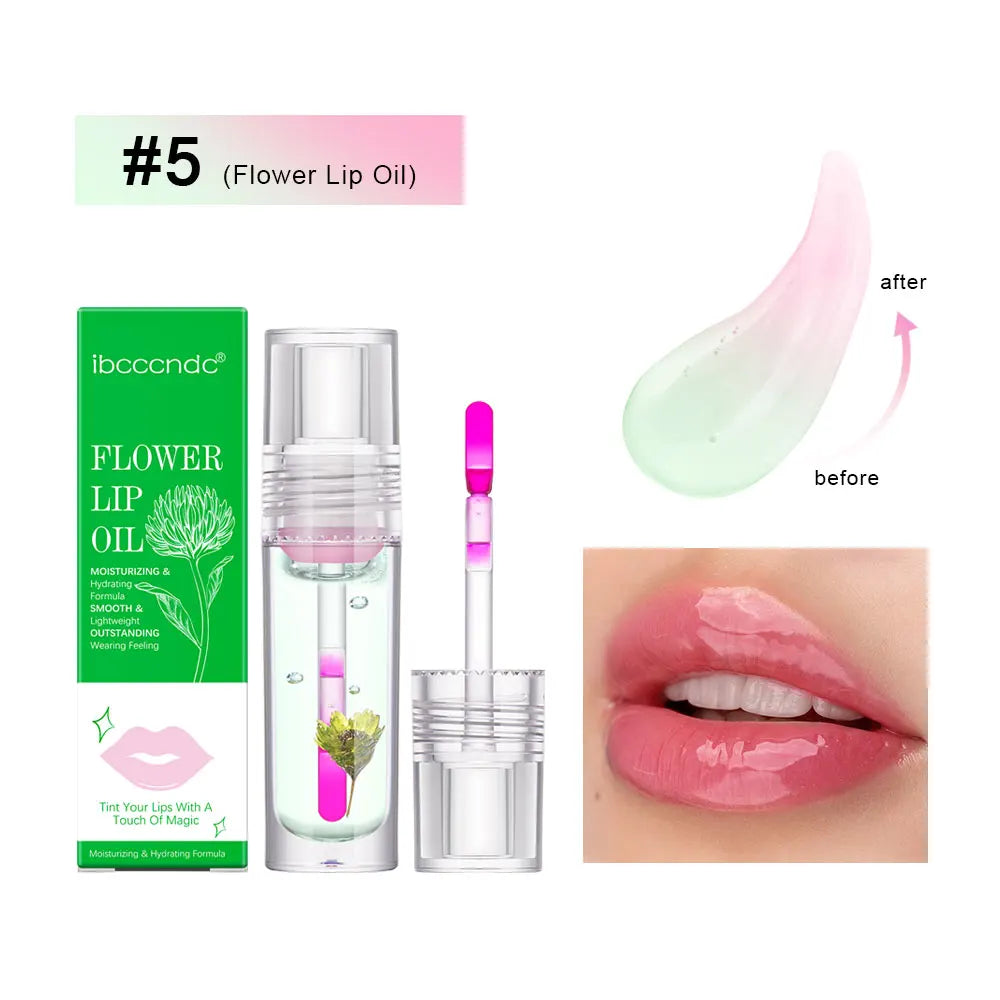 ibcccndc PH Color Changing Flower Lip Oil Gloss 3.8ml