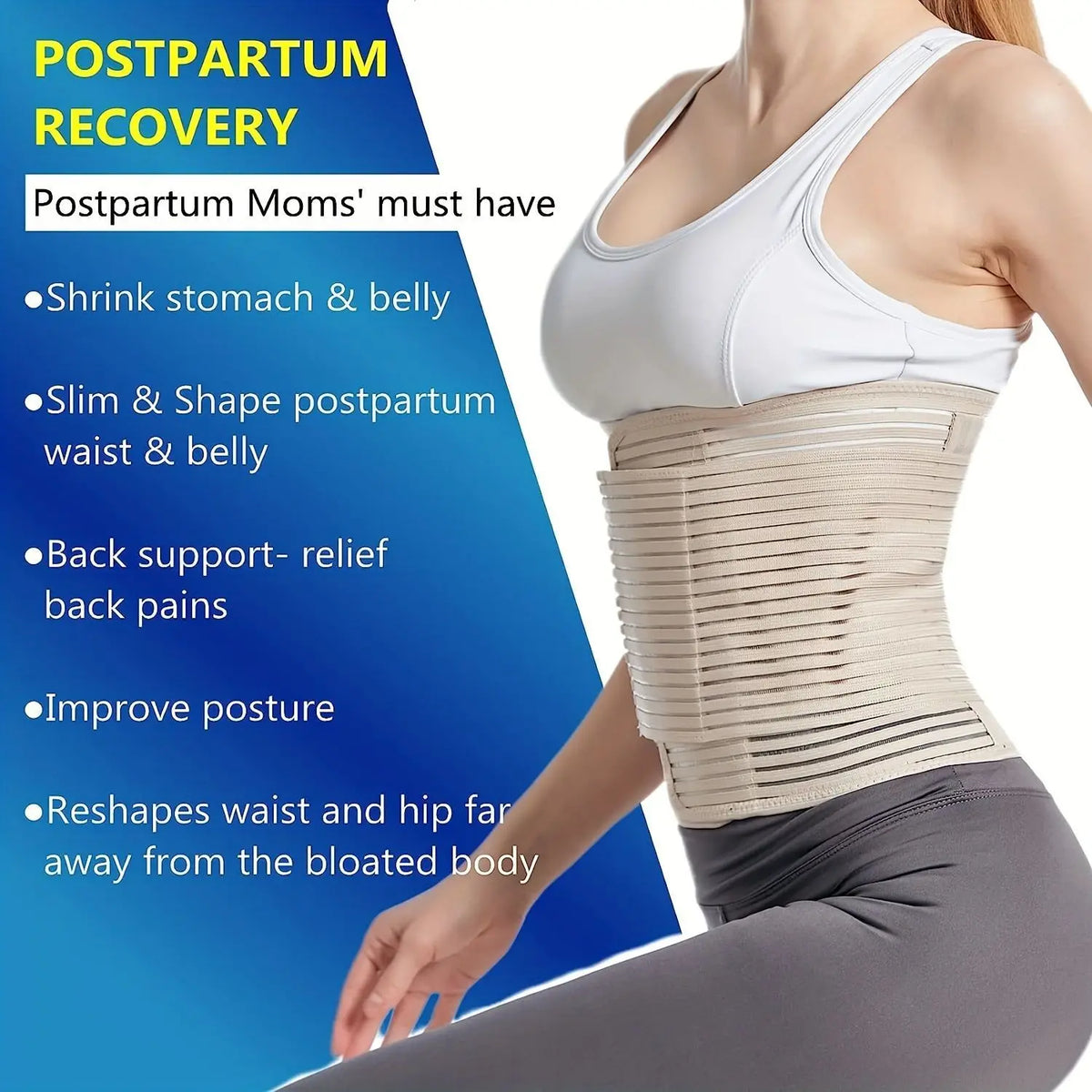 Abdominal Binder Tummy Belt | Compression Stomach Wrap