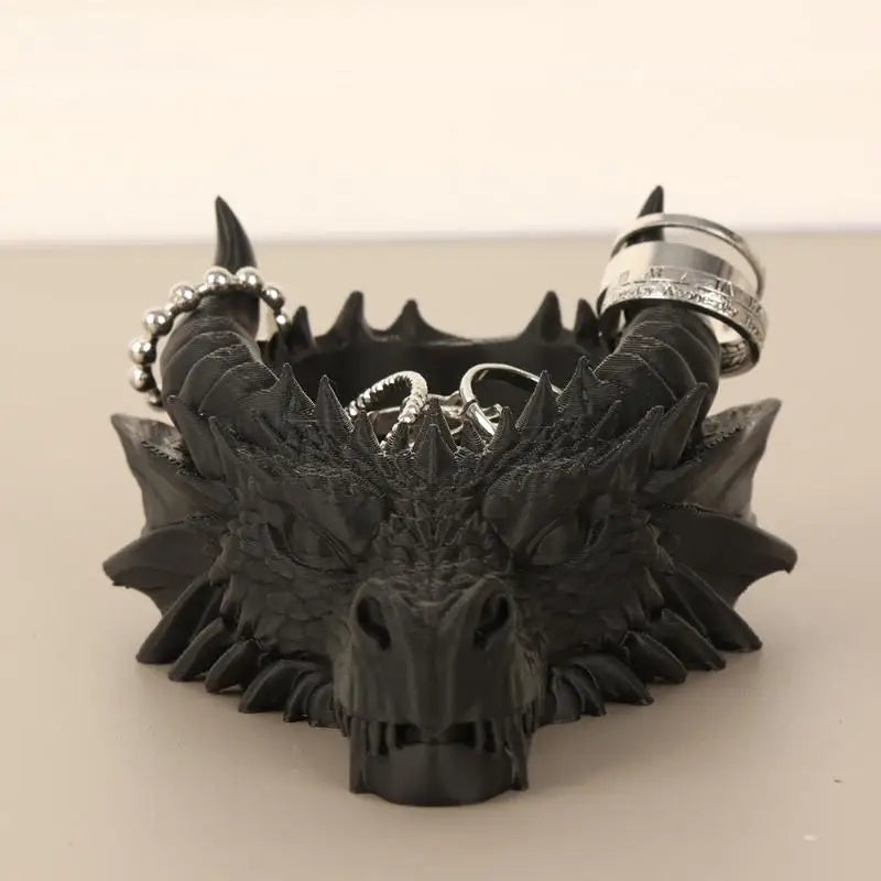 3D Dragon Head Storage Tray – Gothic Jewelry Holder & Decor