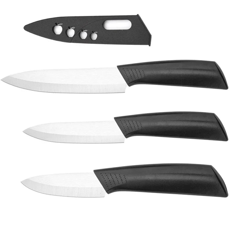 Ceramic Paring Knife Set 3" 4" 5" – Non-Slip Fruit Kitchen