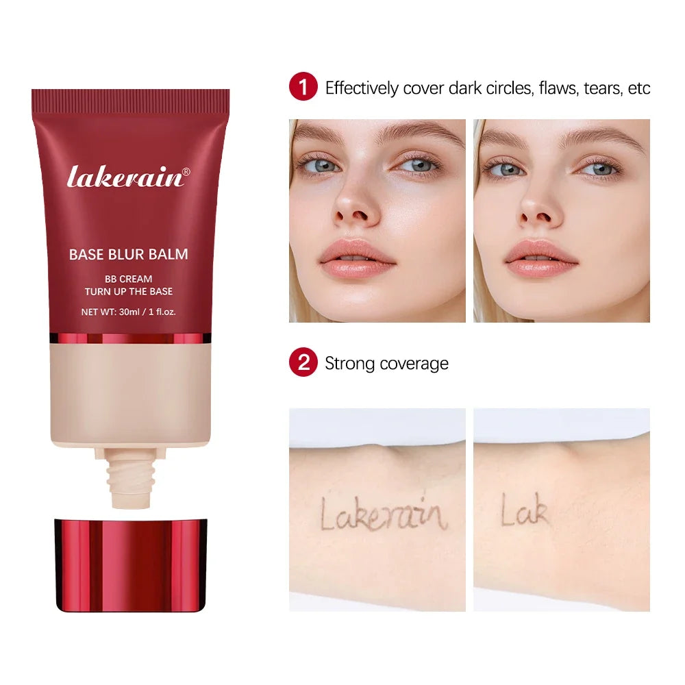 Lakerain Matte Liquid Foundation & Puff – Waterproof Oil Control
