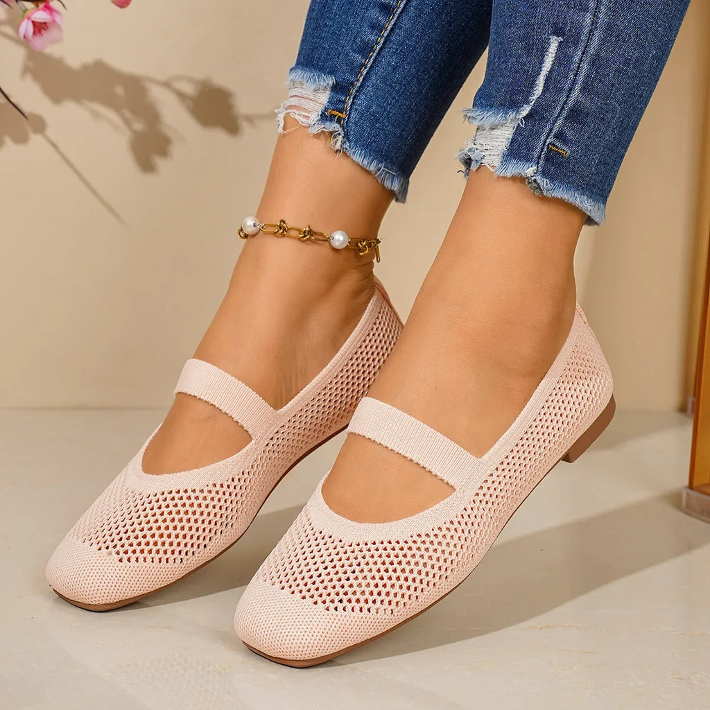 Women's Slip-On Flat Loafers – Hollow Out Air Mesh Casual Shoes