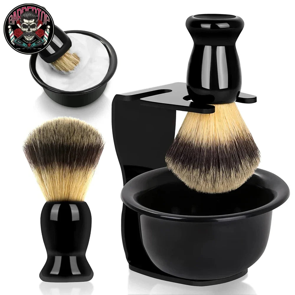 3-in-1 Men's Shaving Brush, Bowl & Stand Set | Wet Shave Kit