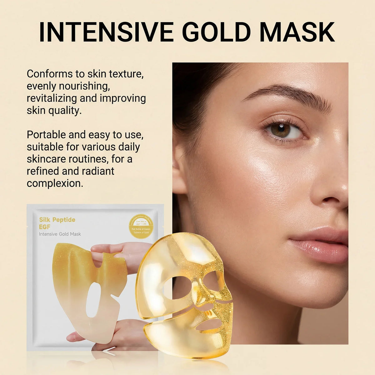 Gold Hydrating Face Mask – Brightening, Pore Care & Tightening