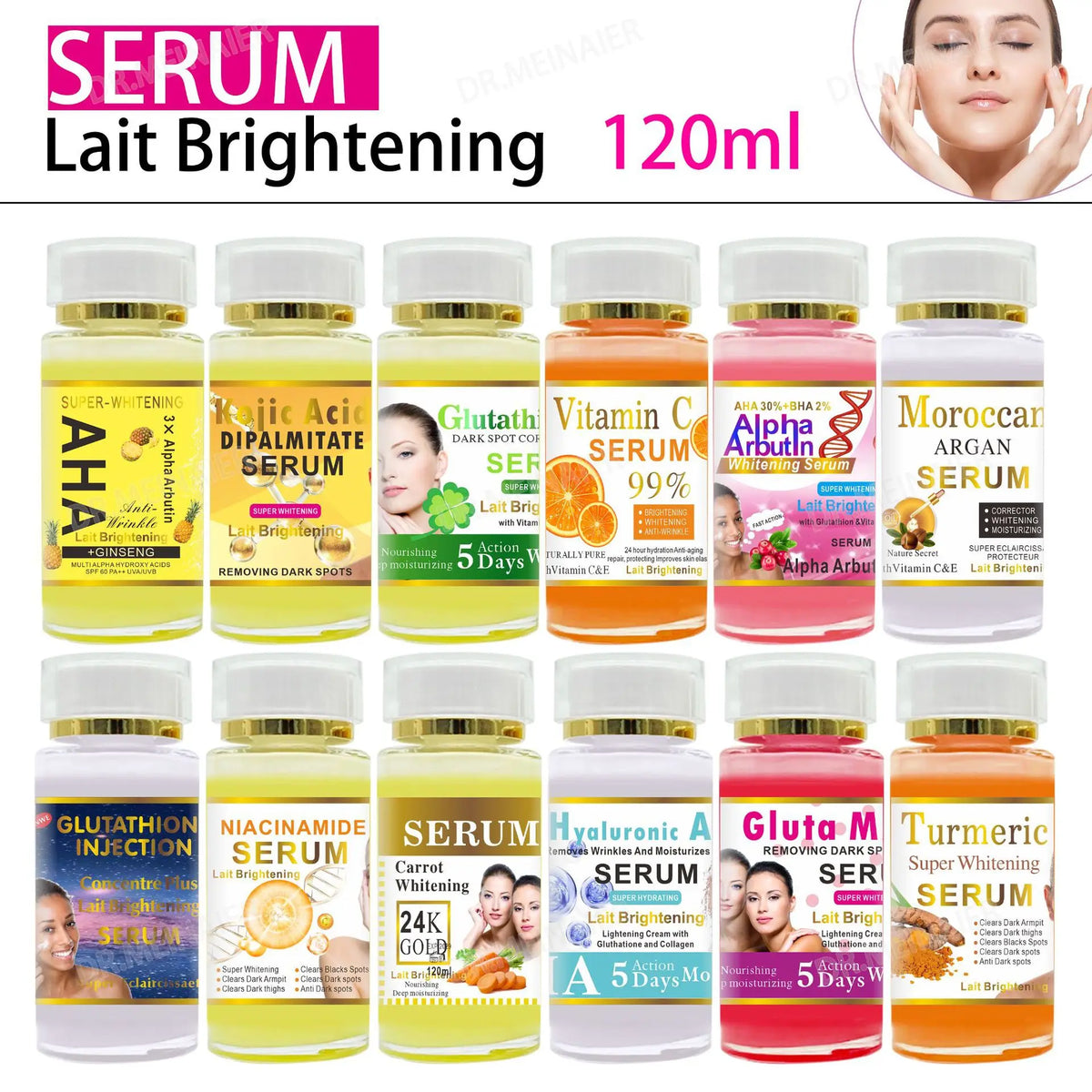 Glutathione Serum Face Eye Brightening Skin Dark Spot Corrector