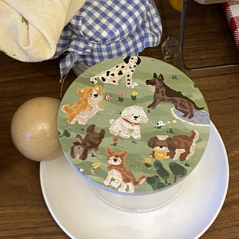 Cute Dog Ceramic Coaster | Absorbent Round Drink Mat