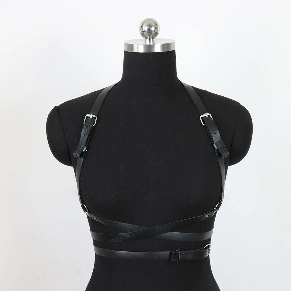 Women Leather Harness Straps Belt Sexy Women's Lingerie Adjustable