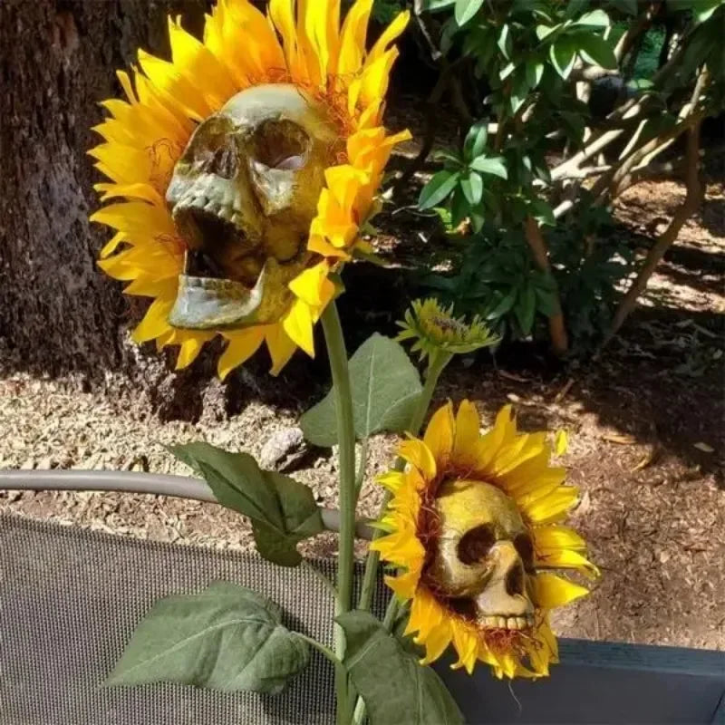 Halloween Horror Skull Sunflower Artificial Flower Gothic Festival