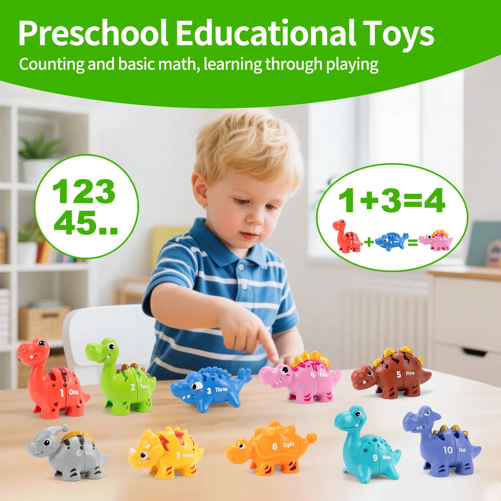 Dinosaur Matching Game Toy Letter&number Sorting Fine Motor Skill