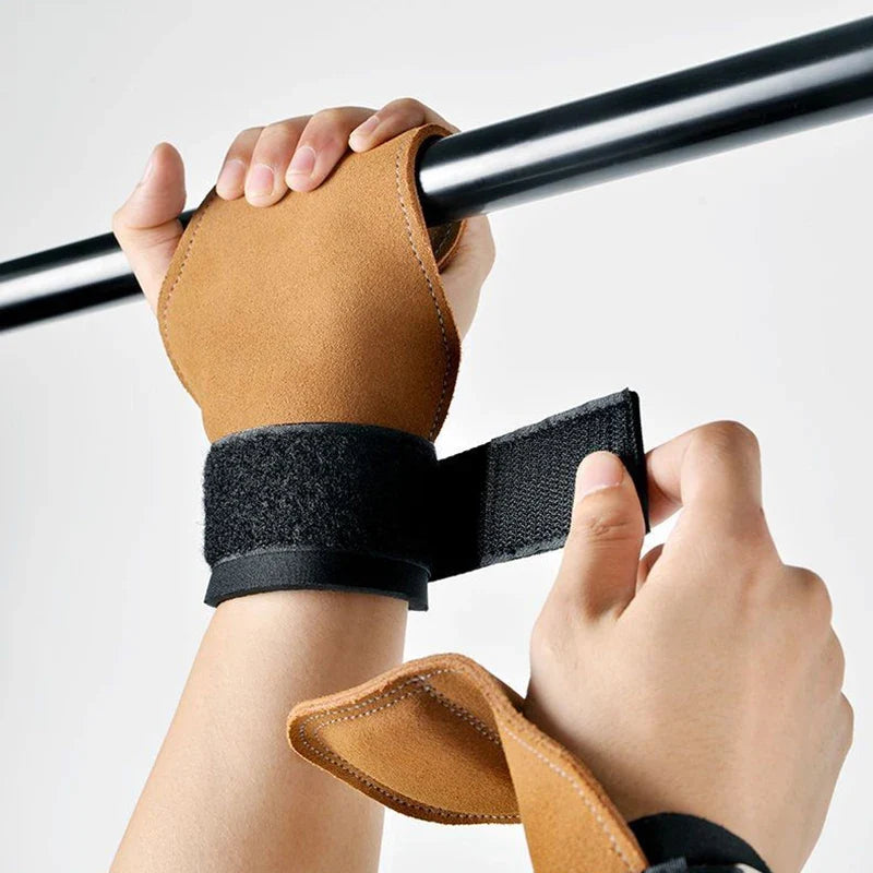 Double Layers Bench Press Weight Lifting Wrist Hooks Straps Deadlift
