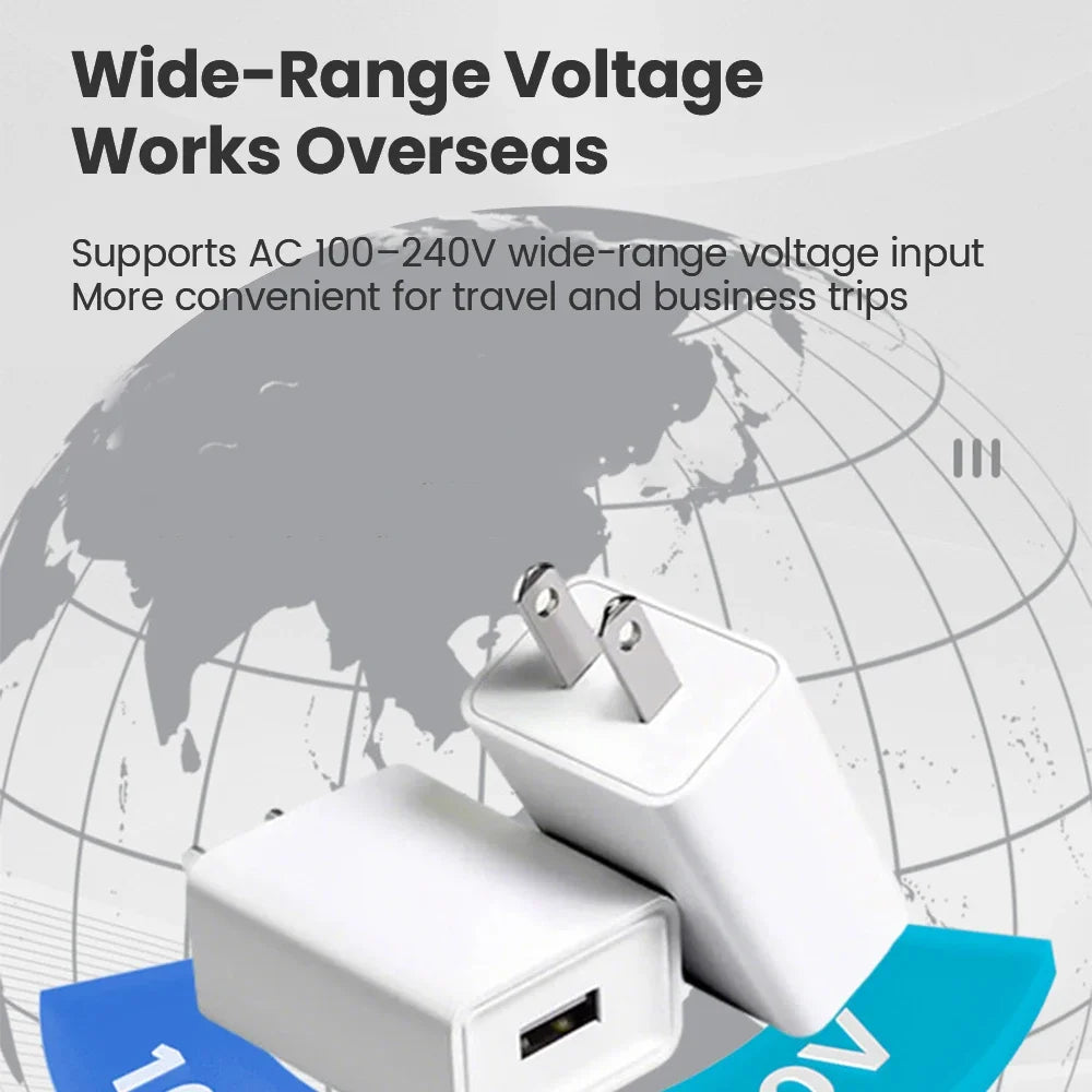 2A USB Wall Charger EU/US Plug – iPhone, Samsung, Huawei