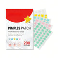 200pc Star-Shaped Colorful Pimple Patches – Invisible PE Cover