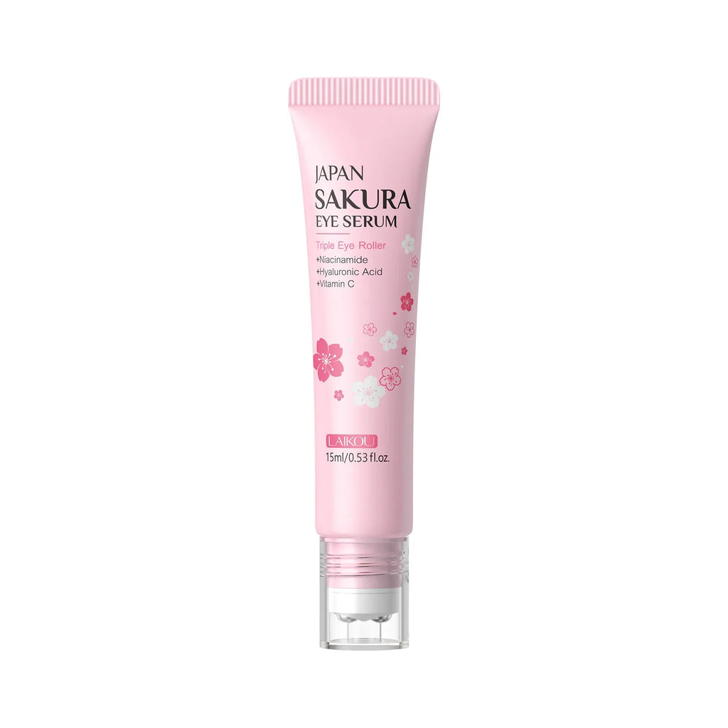 LAIKOU Sakura Anti-Wrinkle Eye Cream – Hyaluronic Acid Roller