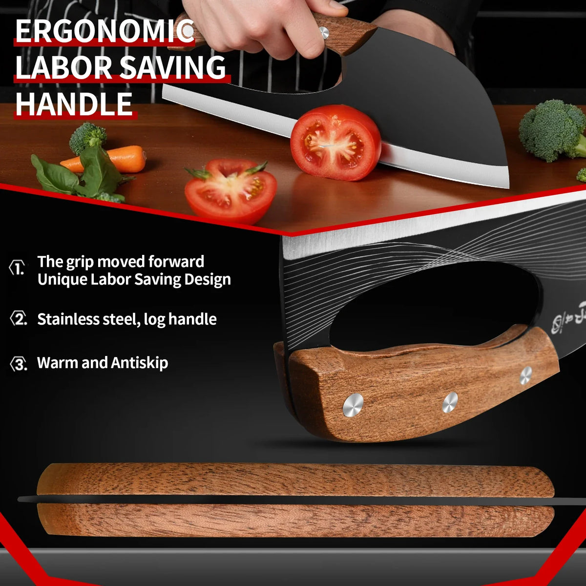 PLYS Chef's Knife – Sharp Stainless Steel Kitchen Knife