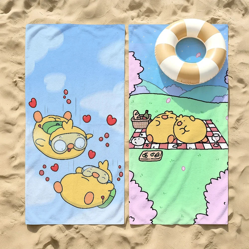 Cartoon Print Quick-Dry Beach & Bath Towel | Multi-Use