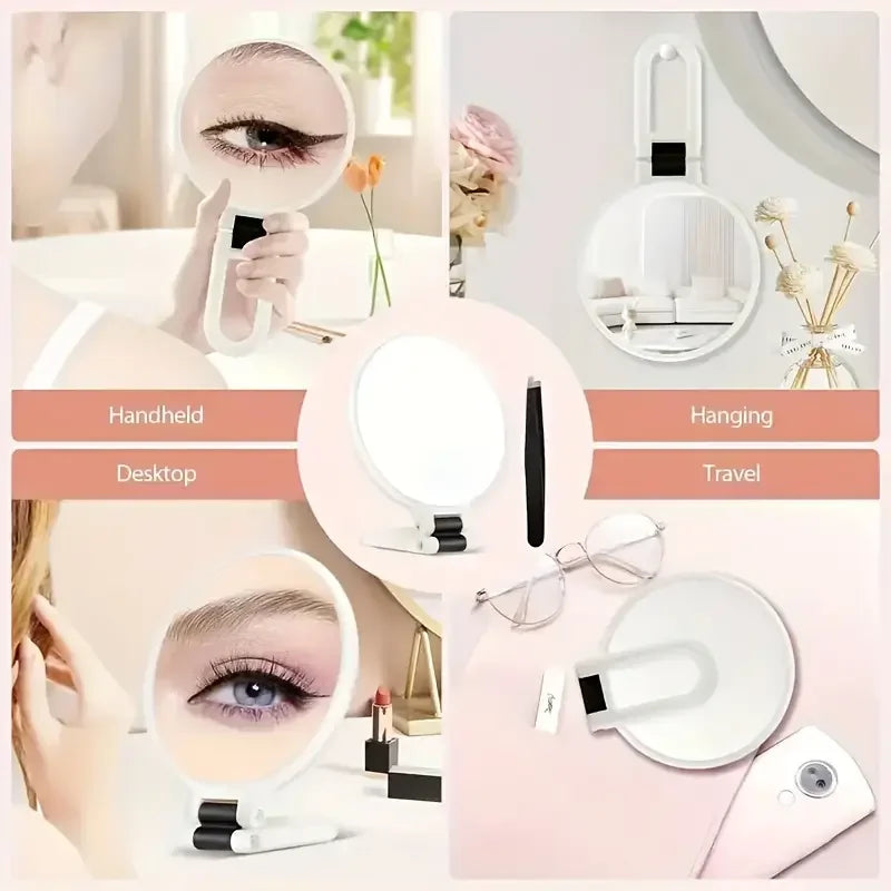 40X Magnifying Dual-Sided Makeup Mirror with Stand & Travel Case