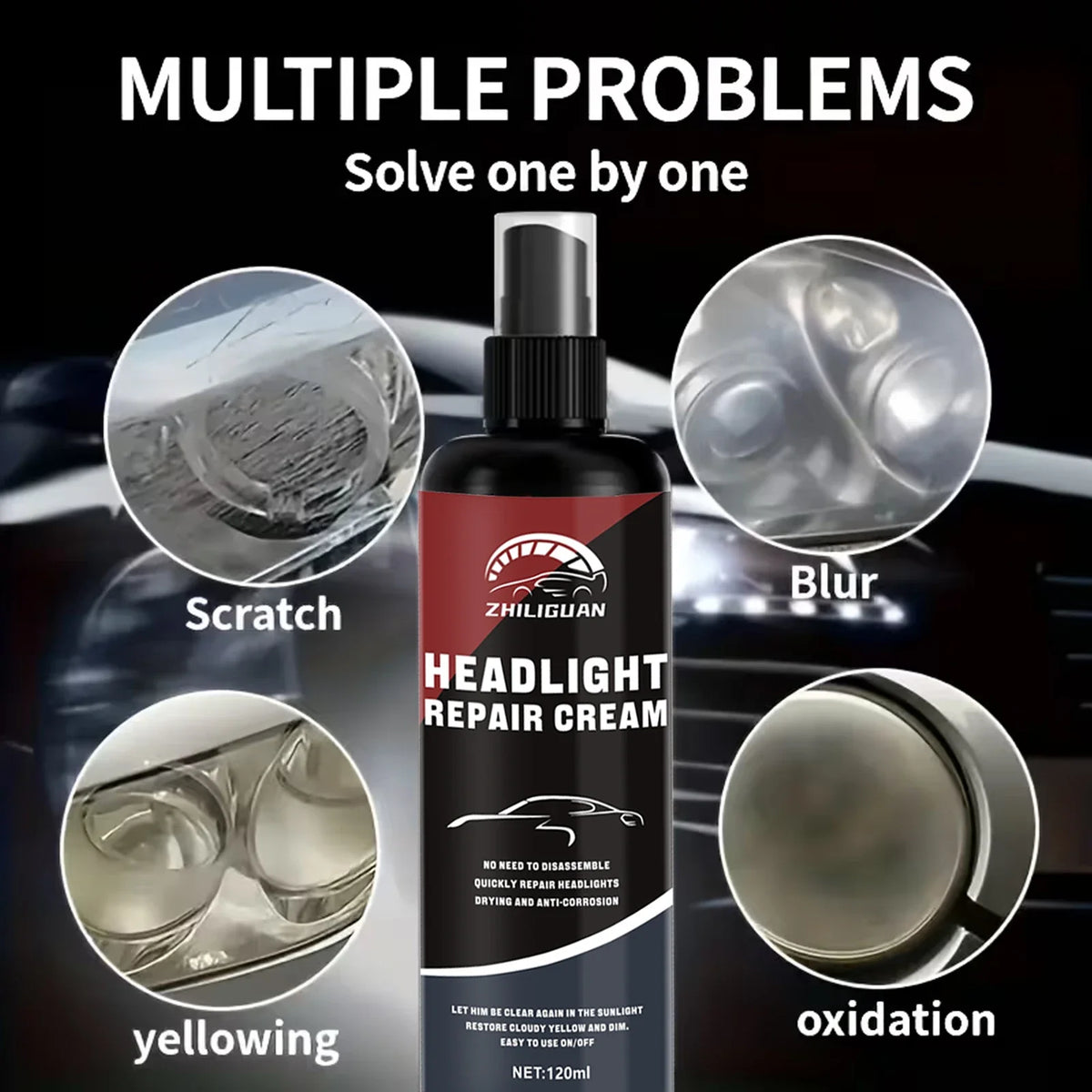 Headlight Restoration Kit – Polishing Cleaner for Cars & Trucks