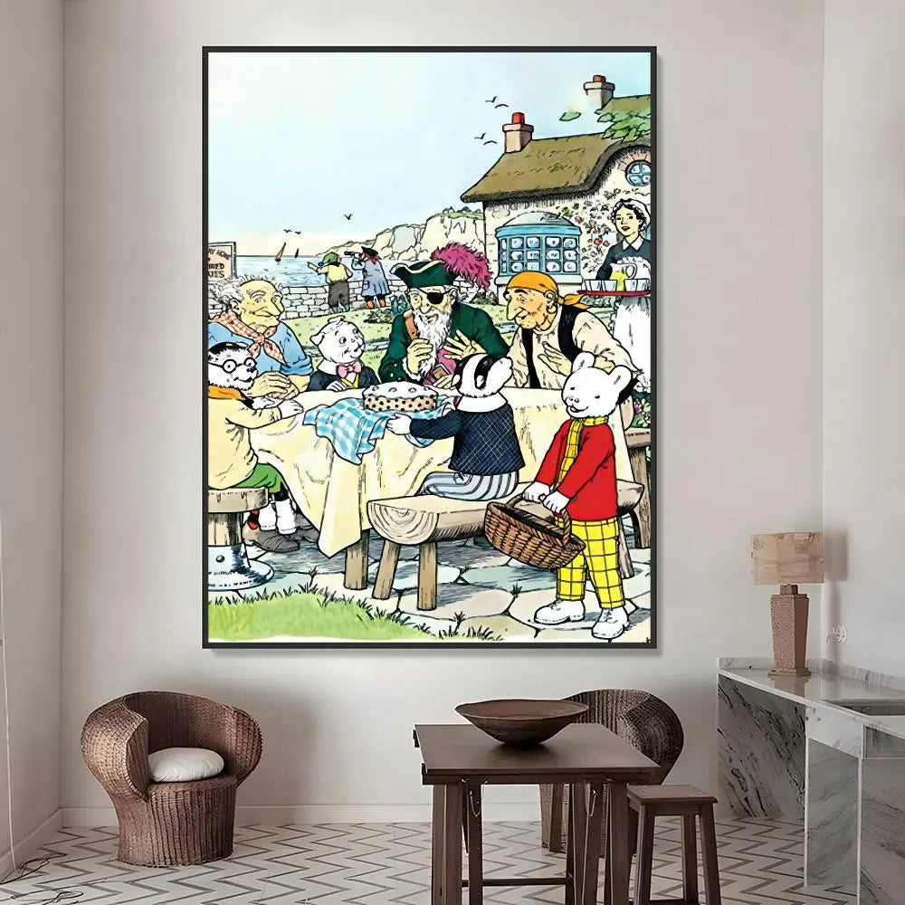 Rupert Bear Cartoon Waterproof Wall Stickers | Home Décor