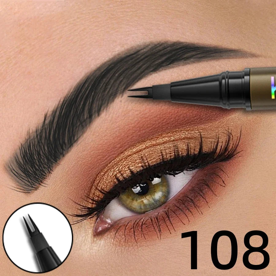 KAFURUX 8-Color Waterproof Microblading Eyebrow Pen – 2-Fork Tip
