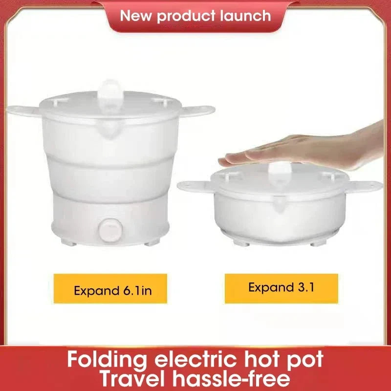 HOMEFISH Foldable Silicone Electric Hot Pot | Travel Cooker 1.2L