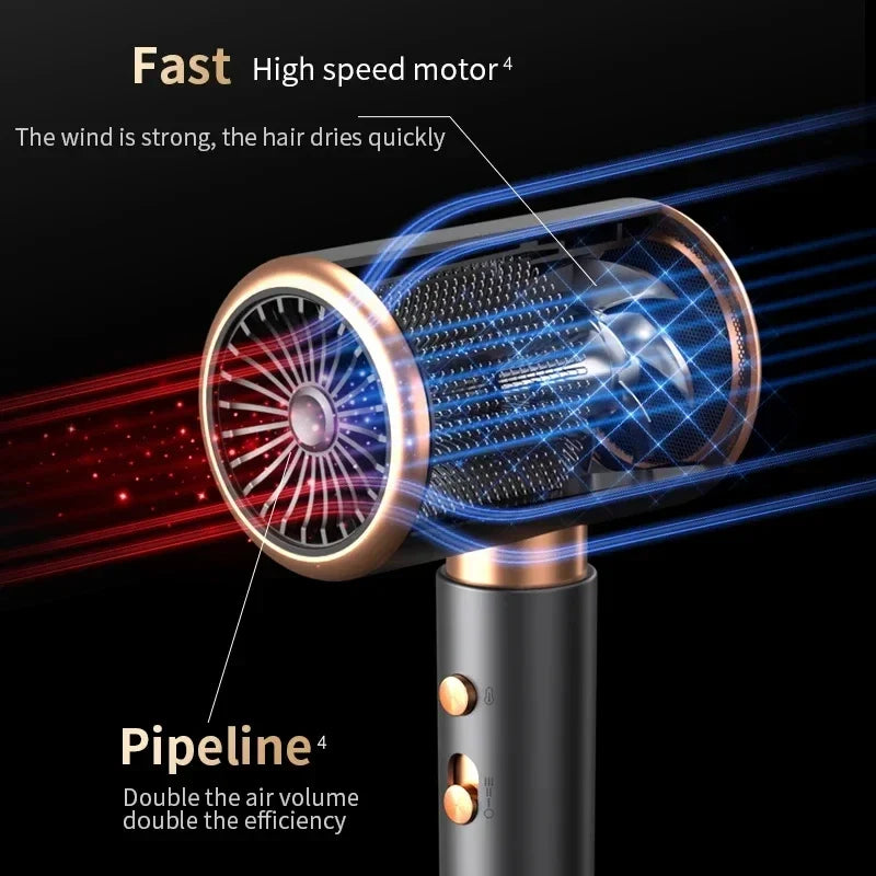 HOMEFISH 2000W Ionic Hair Dryer – 5-Speed Hot & Cold Airflow
