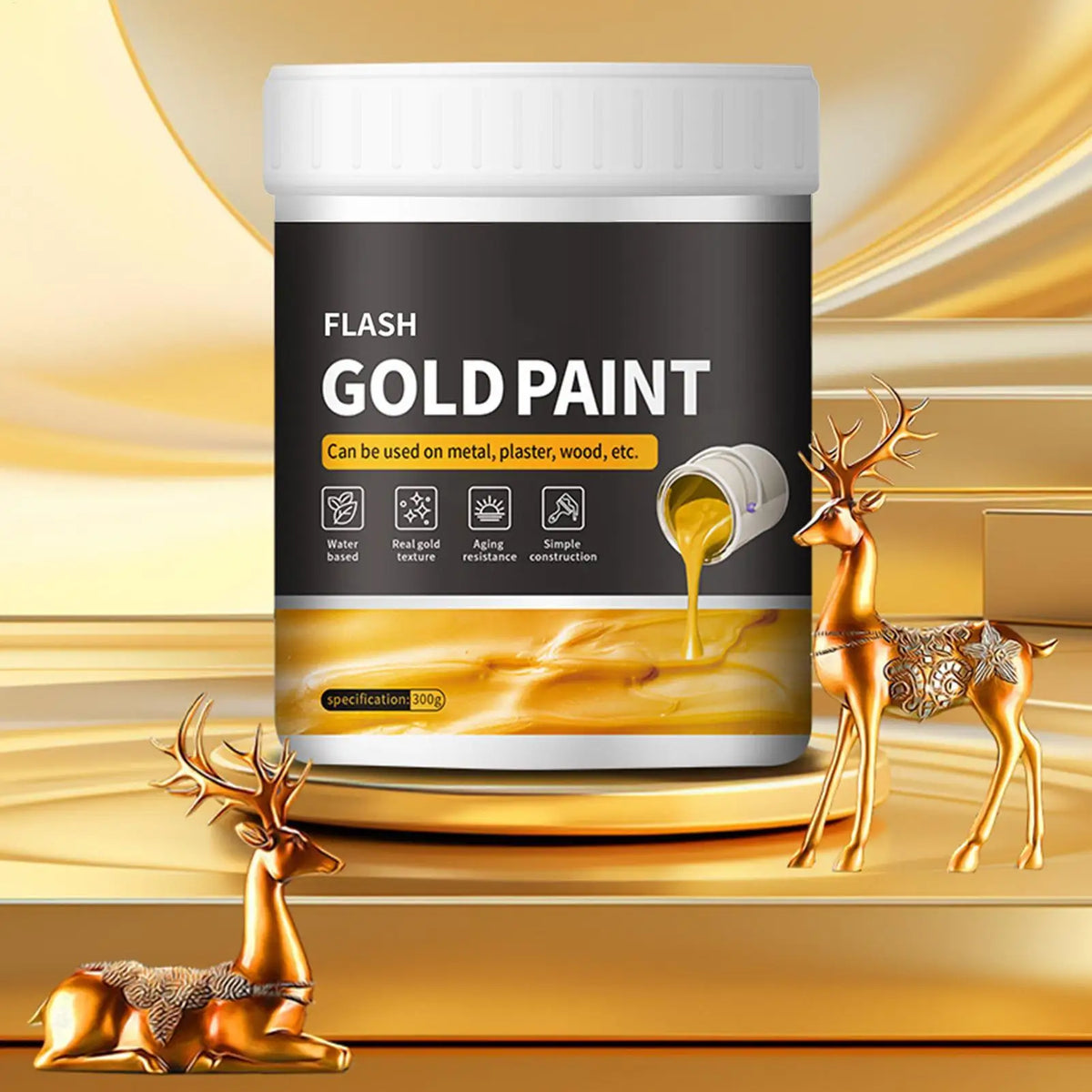 Liquid Gilding Gold Paint Foil Non-fading Goldleaf Metal Plaster Wood