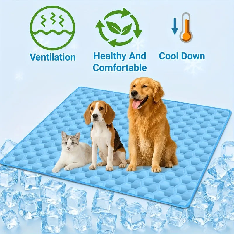 Pet Cooling Mat for Cats & Dogs – Breathable Lightweight Pad