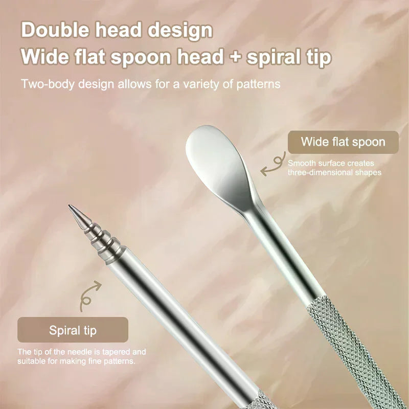 Double-Ended 3D Nail Art Carving Pen | DIY Sculpture Tool