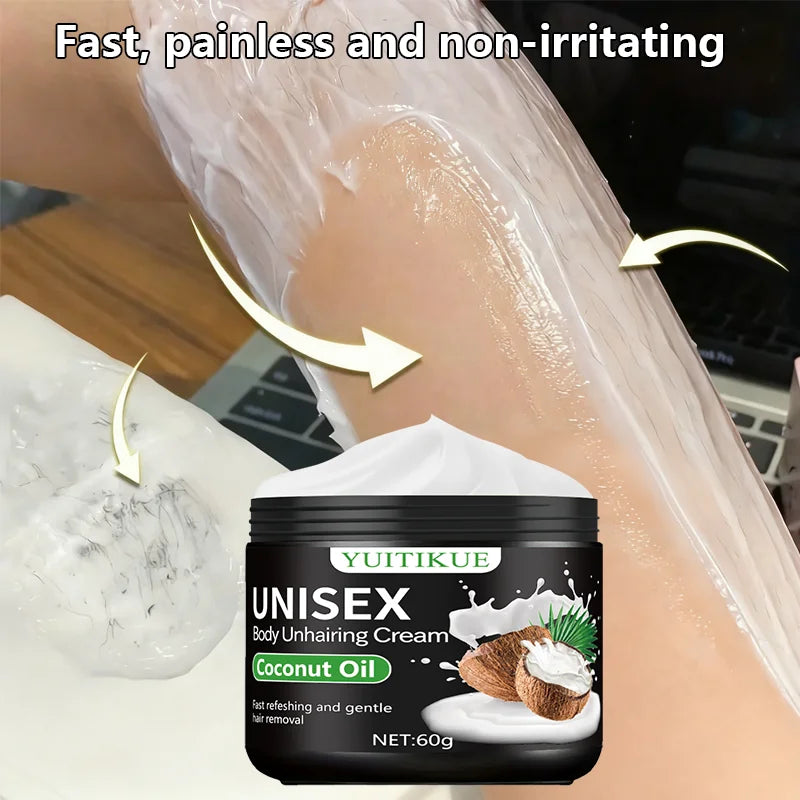 YUITIKUE Body Hair Removal Cream 60g – Coconut Oil & Aloe