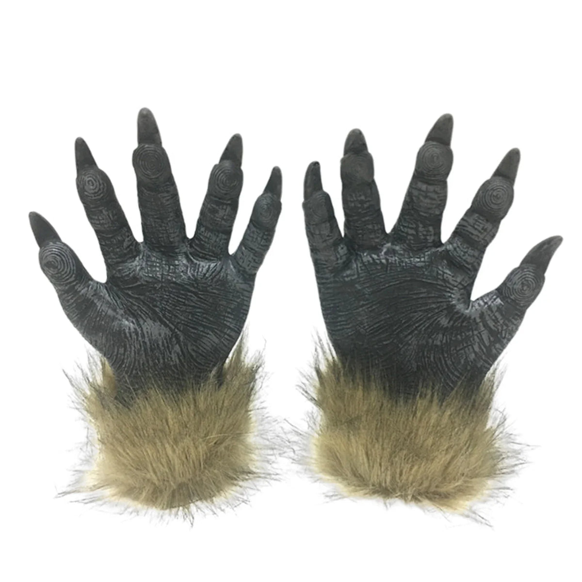 Halloween Wolf Mask & Plush Gloves Cosplay Costume Set