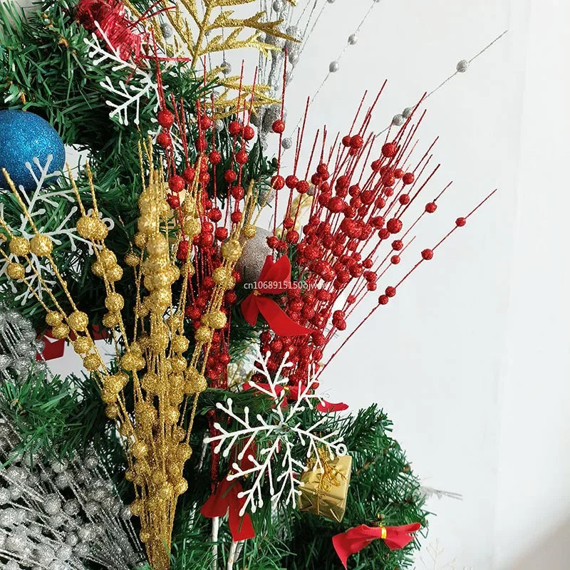 43cm Glitter Berry Artificial Stems | Christmas Tree Ornaments