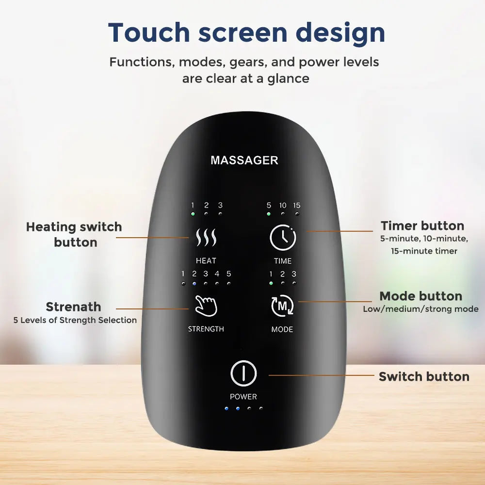 Electric Airbag Hand Massager – Heat, 3 Modes & Kneading
