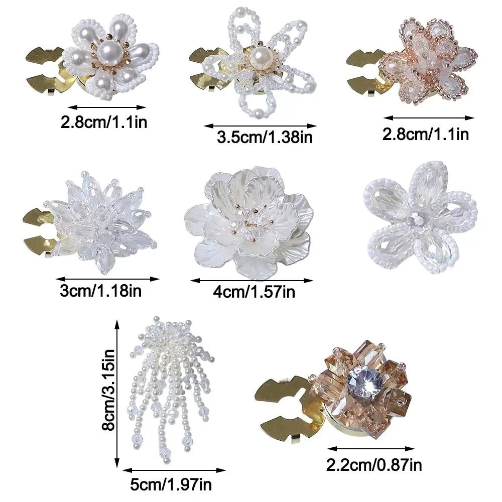 Pearl Button Covers – Alloy Rhinestone Flower DIY Shirt Decor