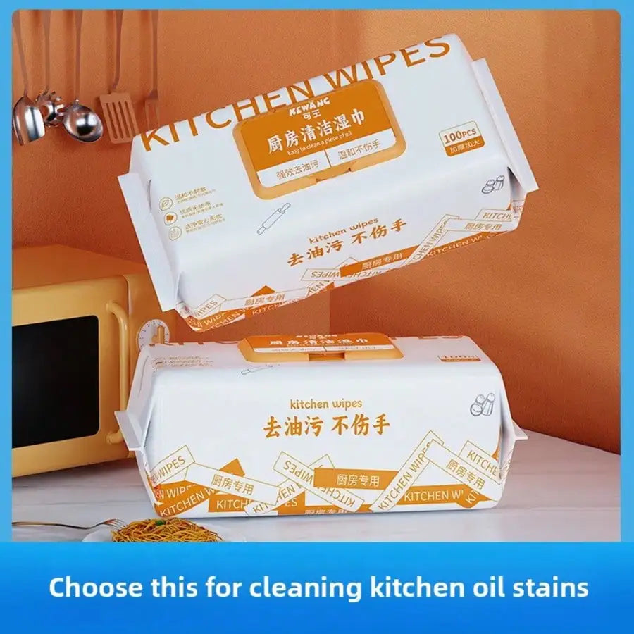 Kitchen Cleaning Wipes – 100 Extra Large Thick Degreasing Sheets