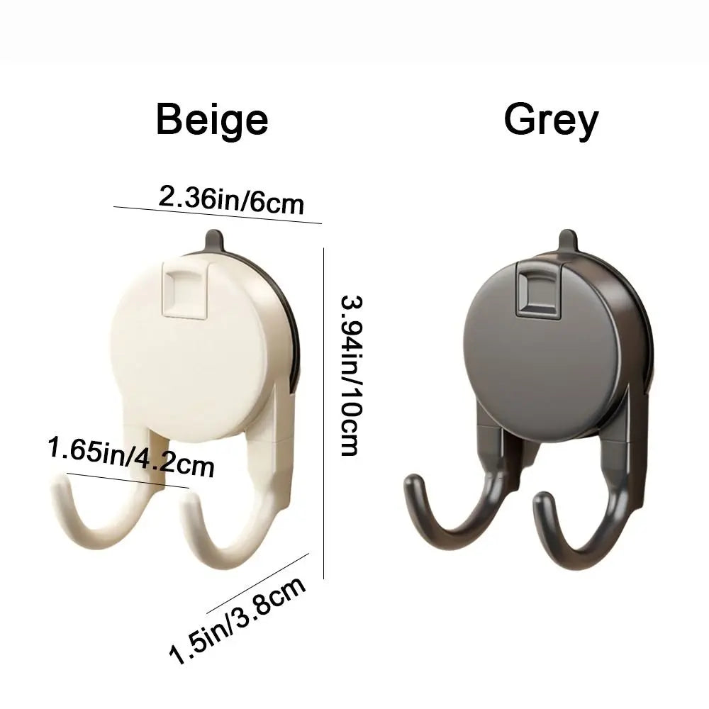 2-Pack Suction Cup Double Hooks – Waterproof Kitchen Storage