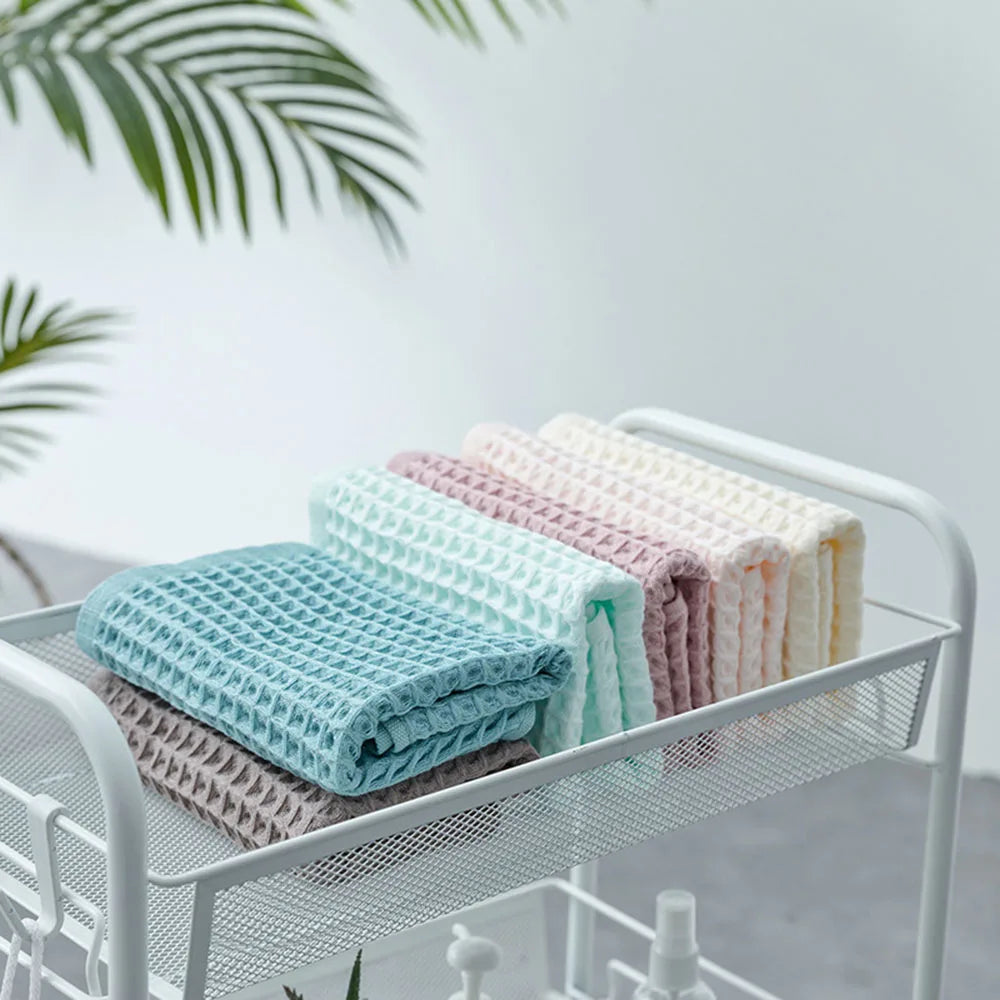 100% Cotton Waffle Towel – Lightweight, Quick-Dry & Absorbent