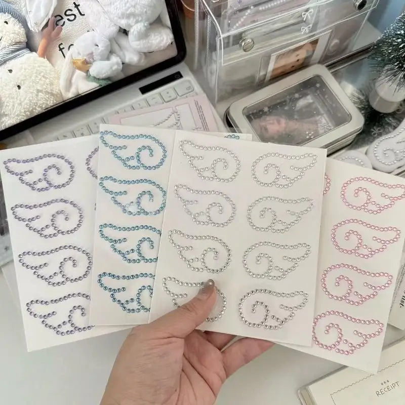 3D Angel Wings Rhinestone Crystal Stickers – Self-Adhesive DIY