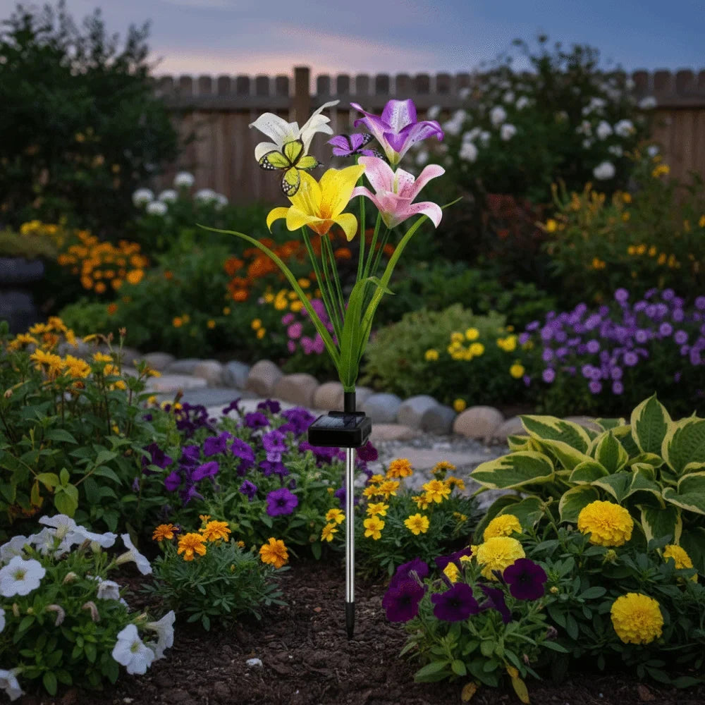Solar Butterfly Flower Garden Light | Waterproof LED Ground Lamp