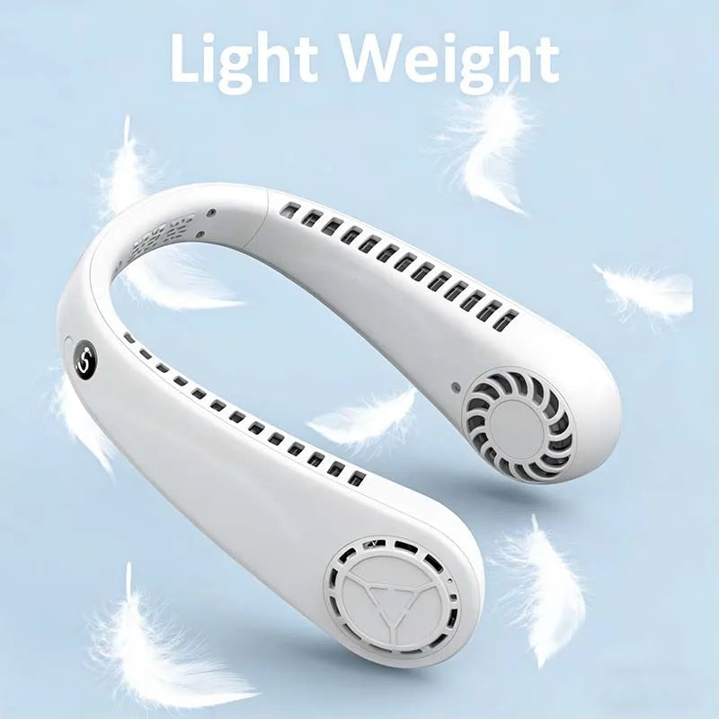 Portable USB Rechargeable Hands-Free Neck Fan | Outdoor Cooling