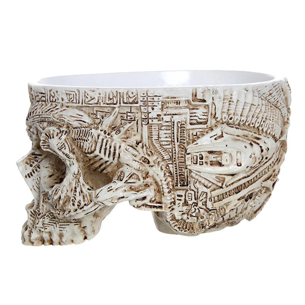 Halloween Skull Flower Pot | Gothic Skeleton Planter Decor