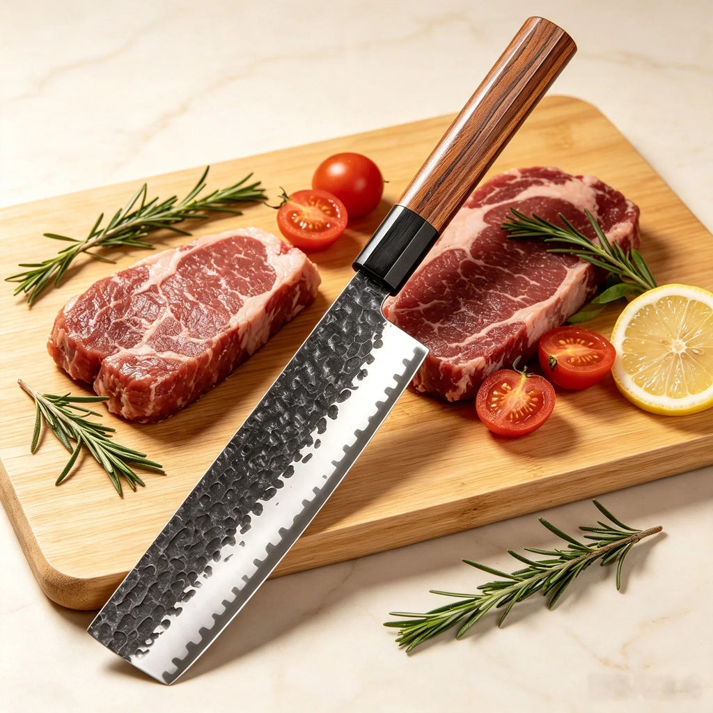 Hand Forged Nakiri Knife – Stainless Steel Vegetable Cleaver