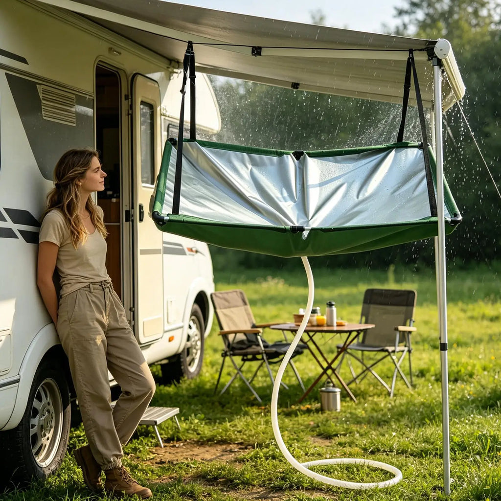 Outdoor Rain Collector with Hose – Garden Rainwater Harvester