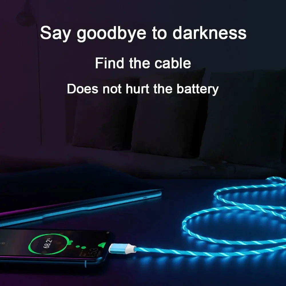 LED Glowing USB-C & Micro USB Charging Cable – 1M Luminous