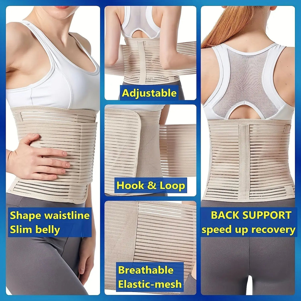 Abdominal Binder Tummy Belt | Compression Stomach Wrap