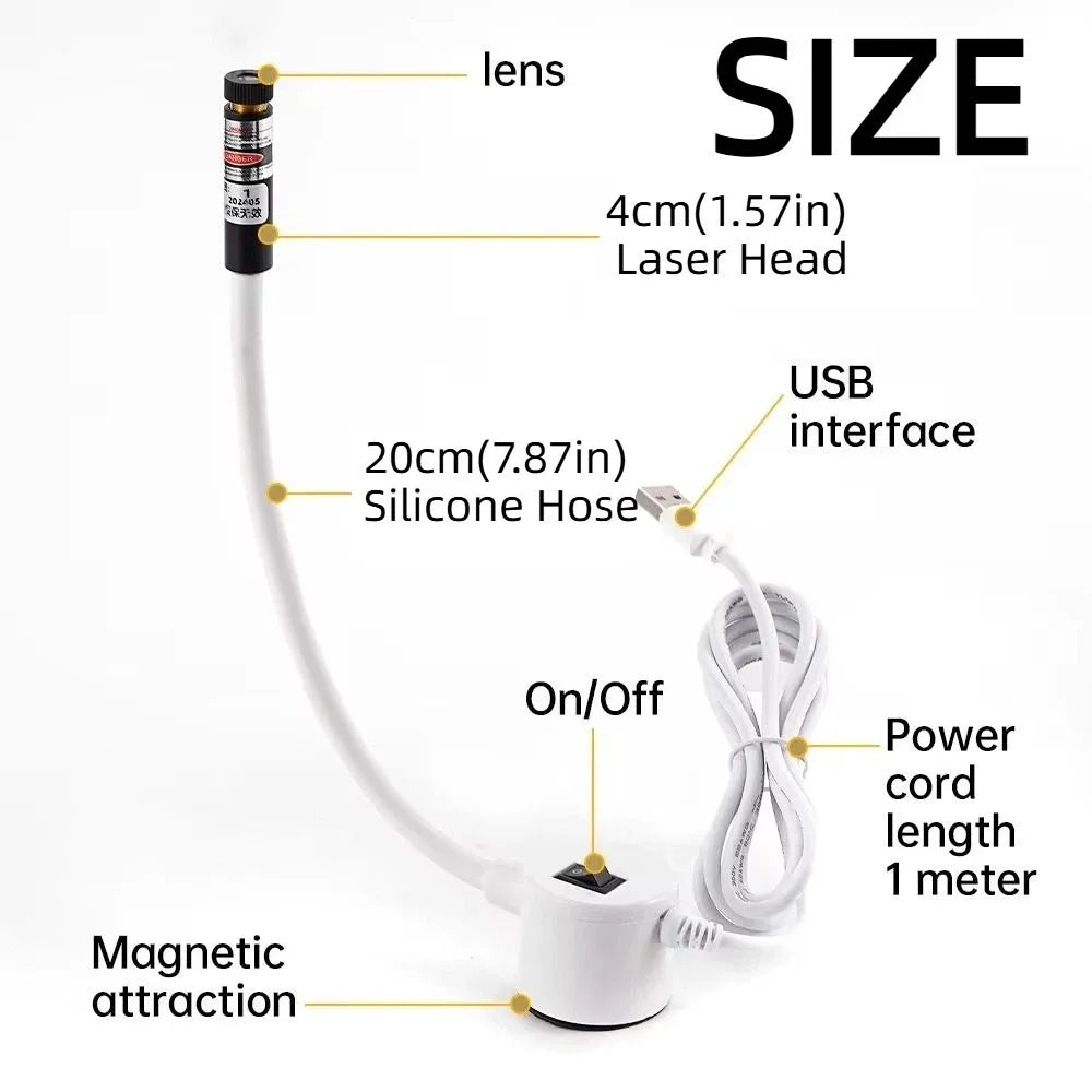 Laser Sewing Guide Light – Dot Line Cross & Magnetic Base USB