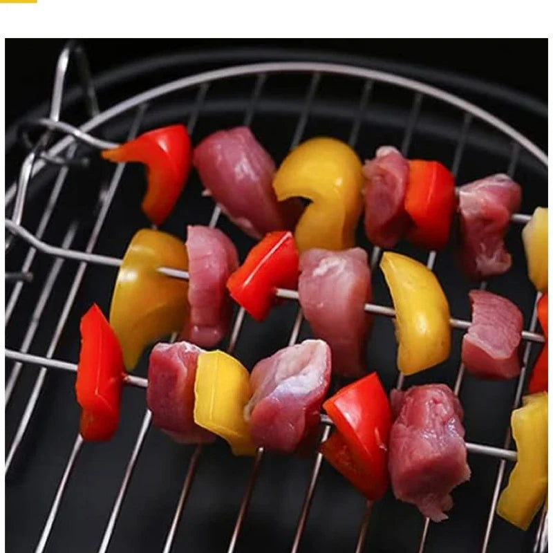 Outdoor Grill Skewers Square Air Fryer Steamer Stainless Steel